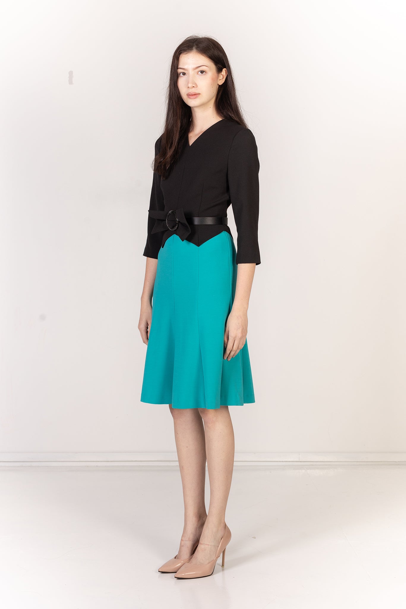 Color-Block V-Neck Jumpsuit