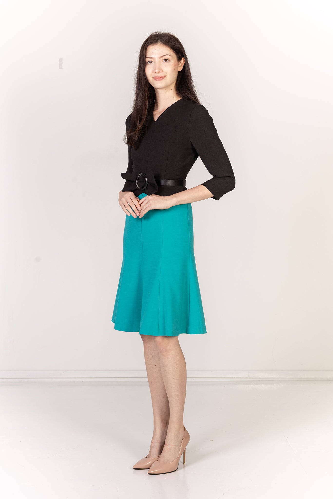 Color-Block V-Neck Jumpsuit