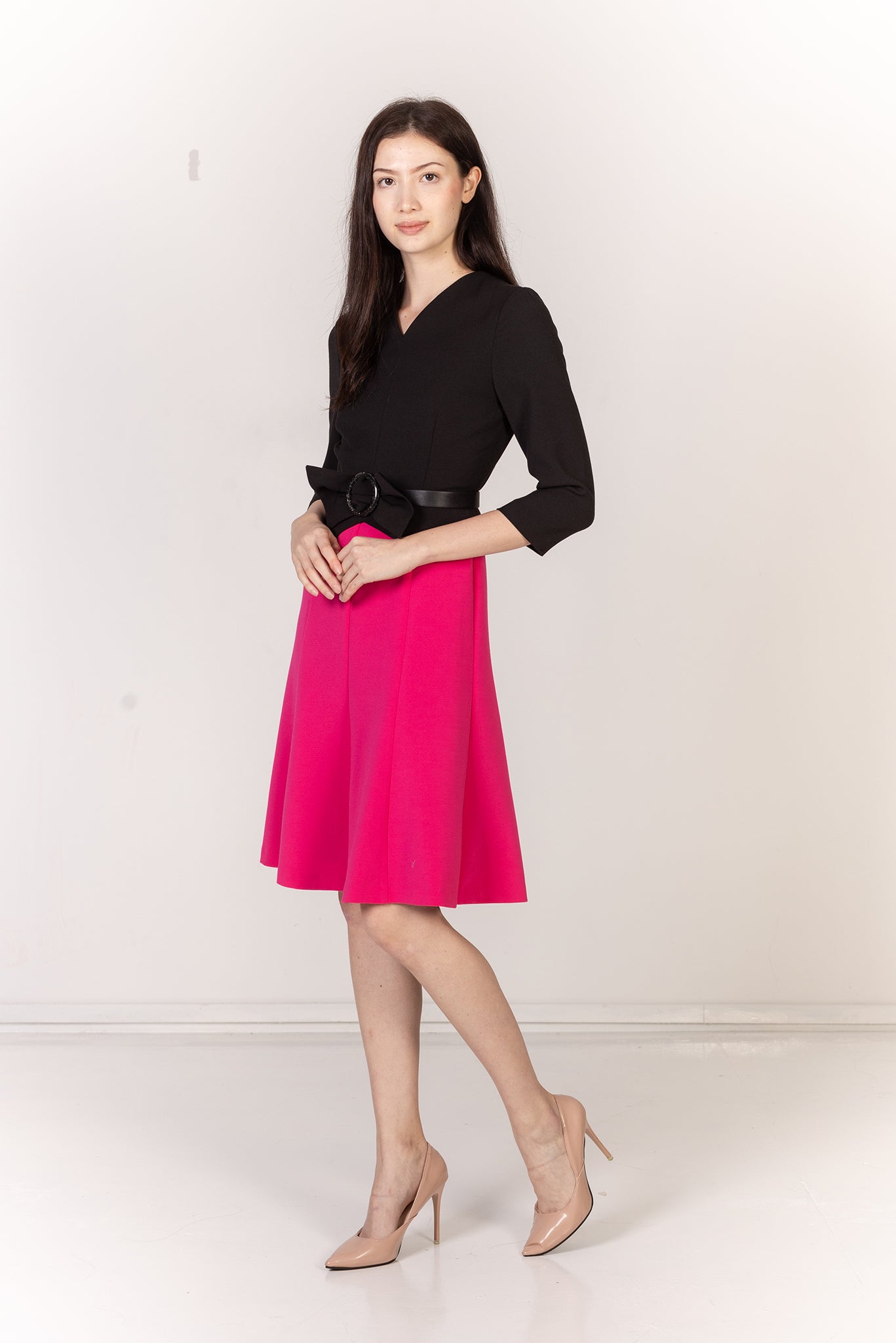 Color-Block V-Neck Jumpsuit