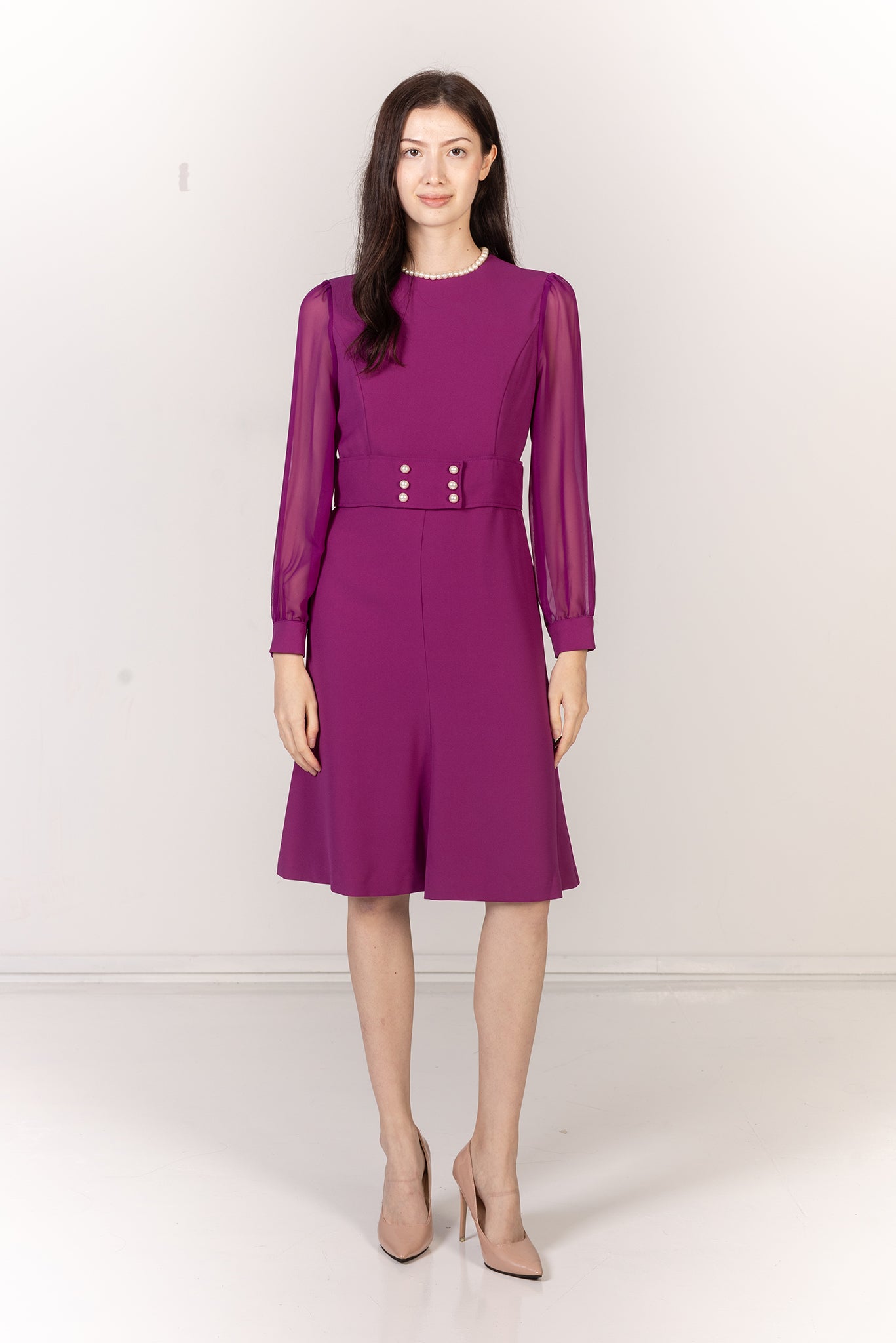 Sheer Sleeveless Tie-Front Dress