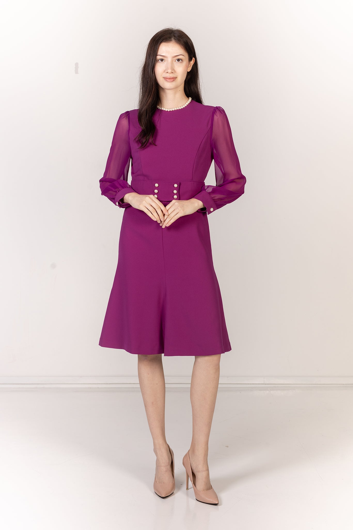 Sheer Sleeveless Tie-Front Dress