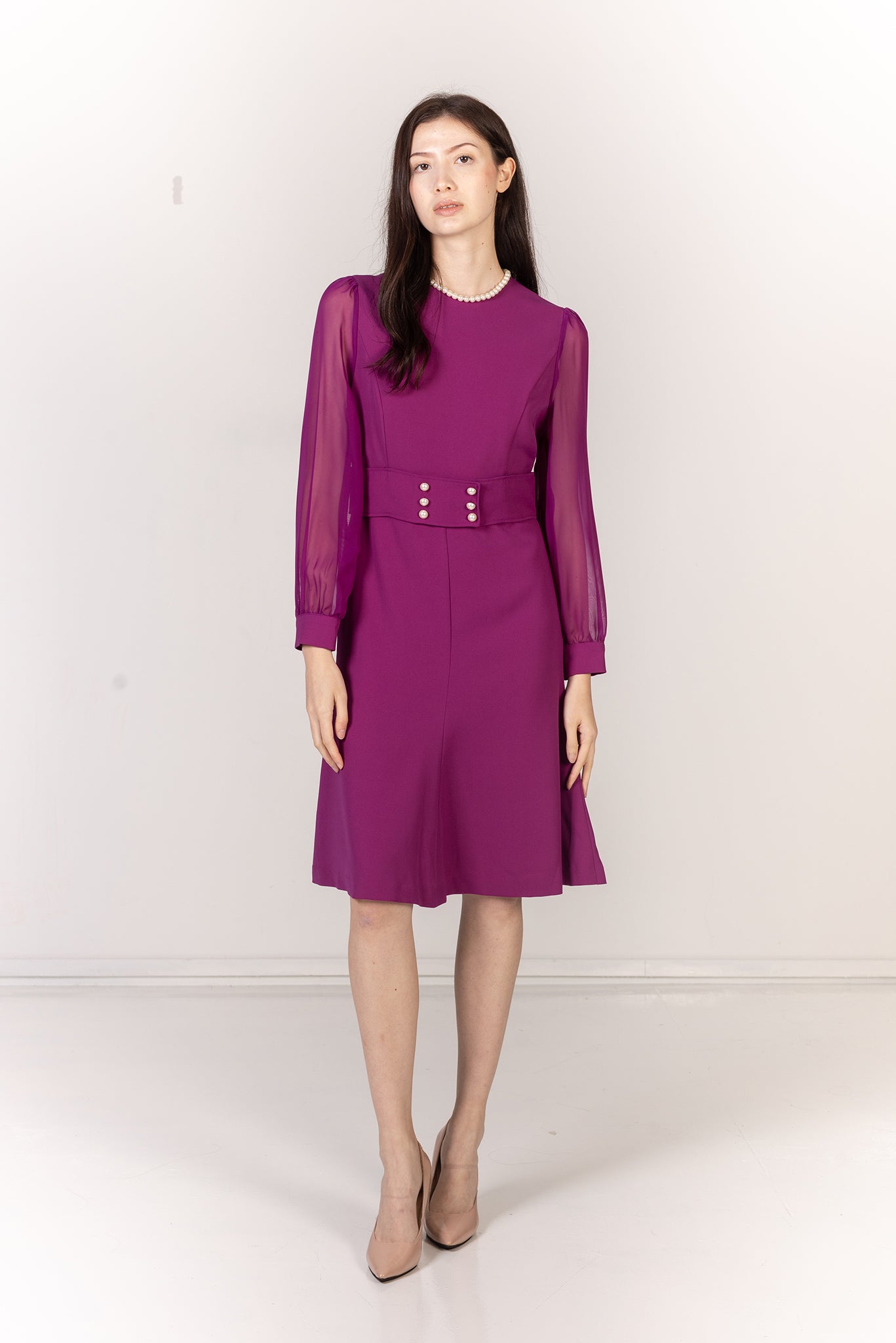 Sheer Sleeveless Tie-Front Dress
