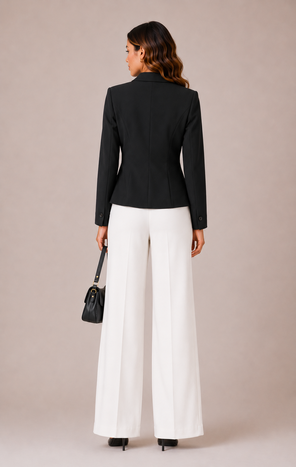 Black Asymmetrical Belted Blazer