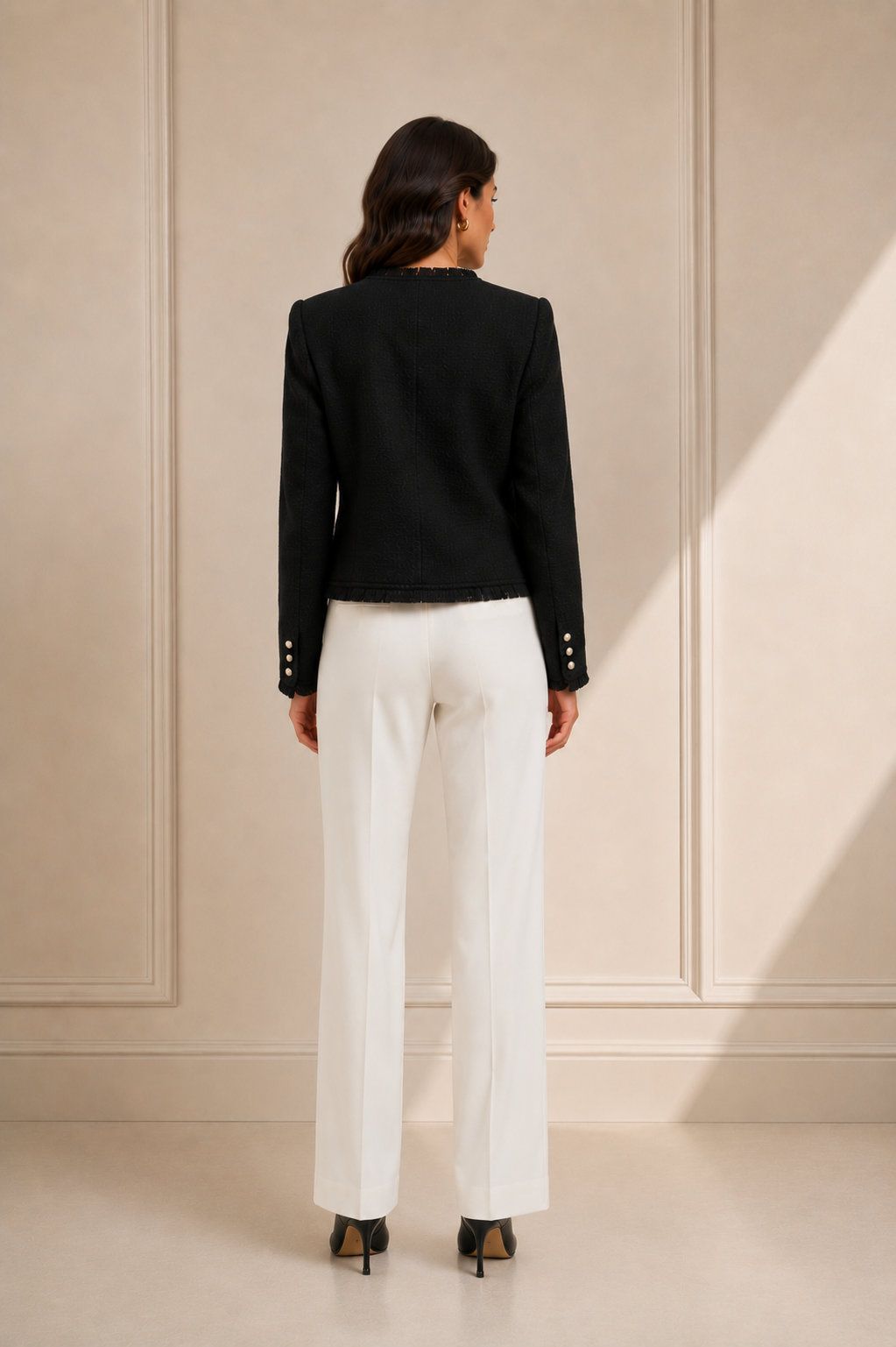 Pearl Trim Tweed Jacket