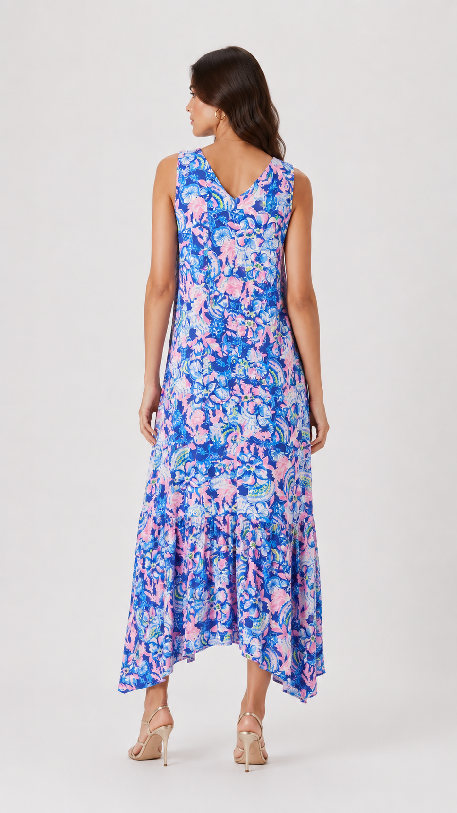 Azure Bloom Maxi Dress