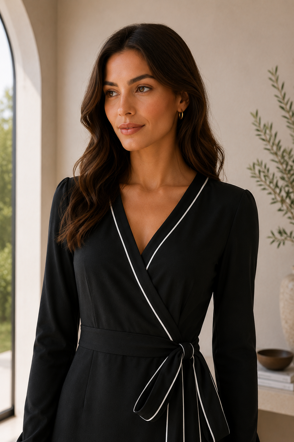 Midnight Elegance Wrap Dress