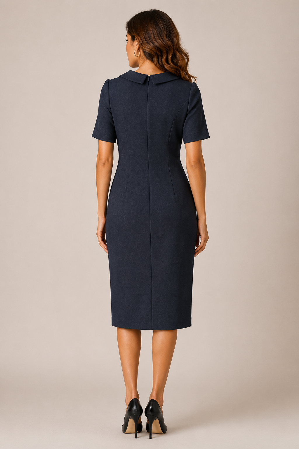 Navy Elegance Collared Dress