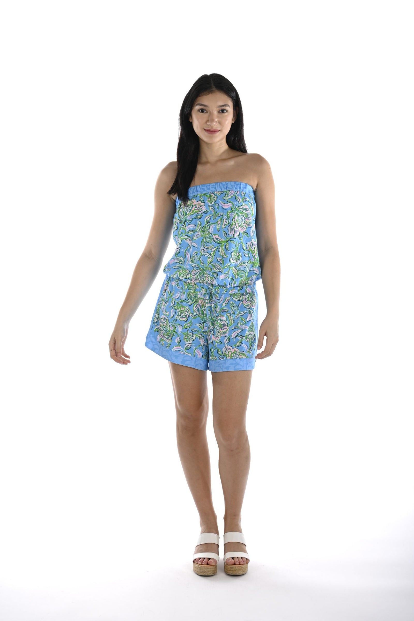 Floral Strapless Romper