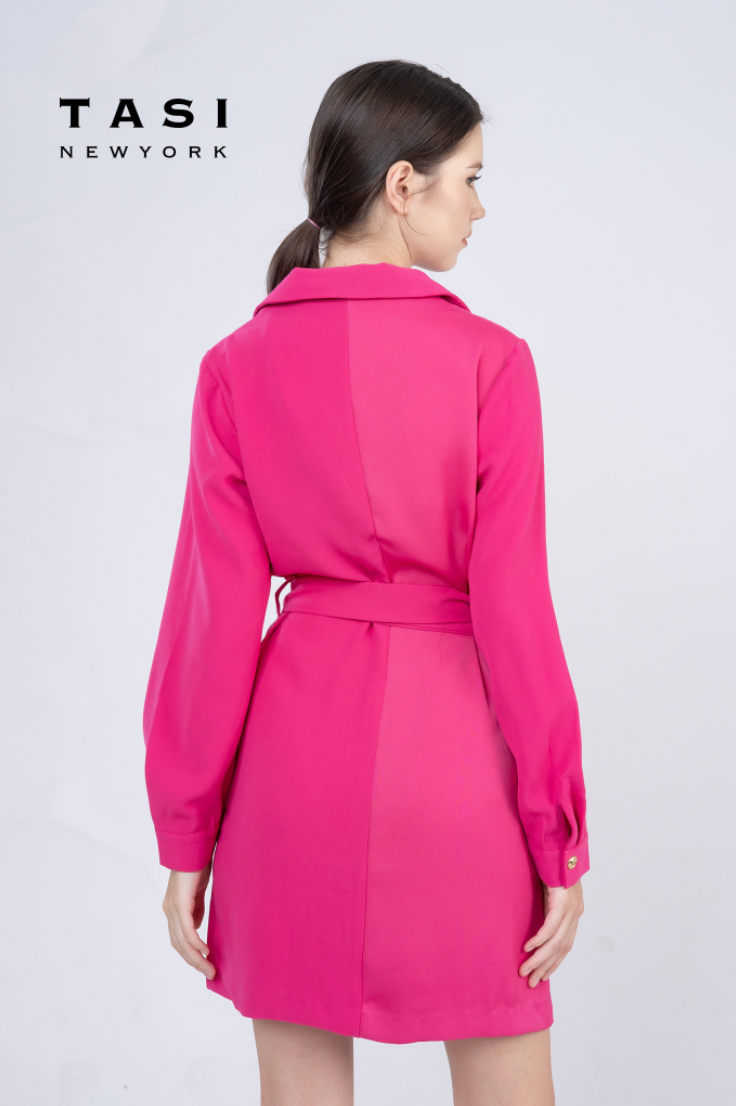 Wrap-style shirt dress