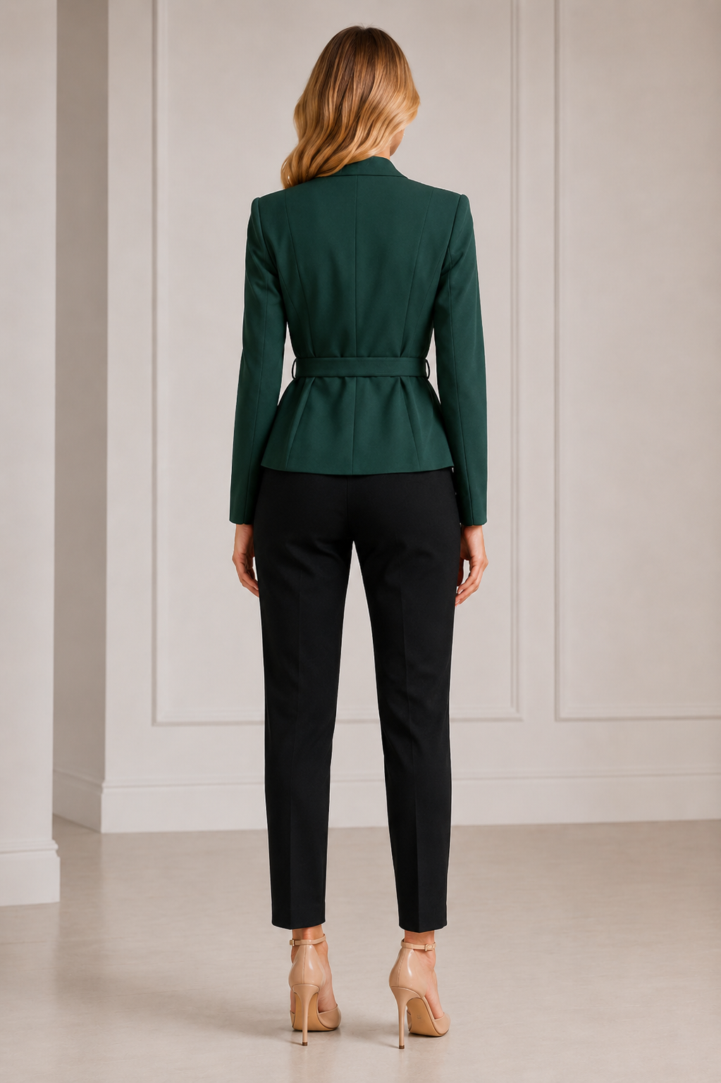 Sophia Belted Peplum Blazer