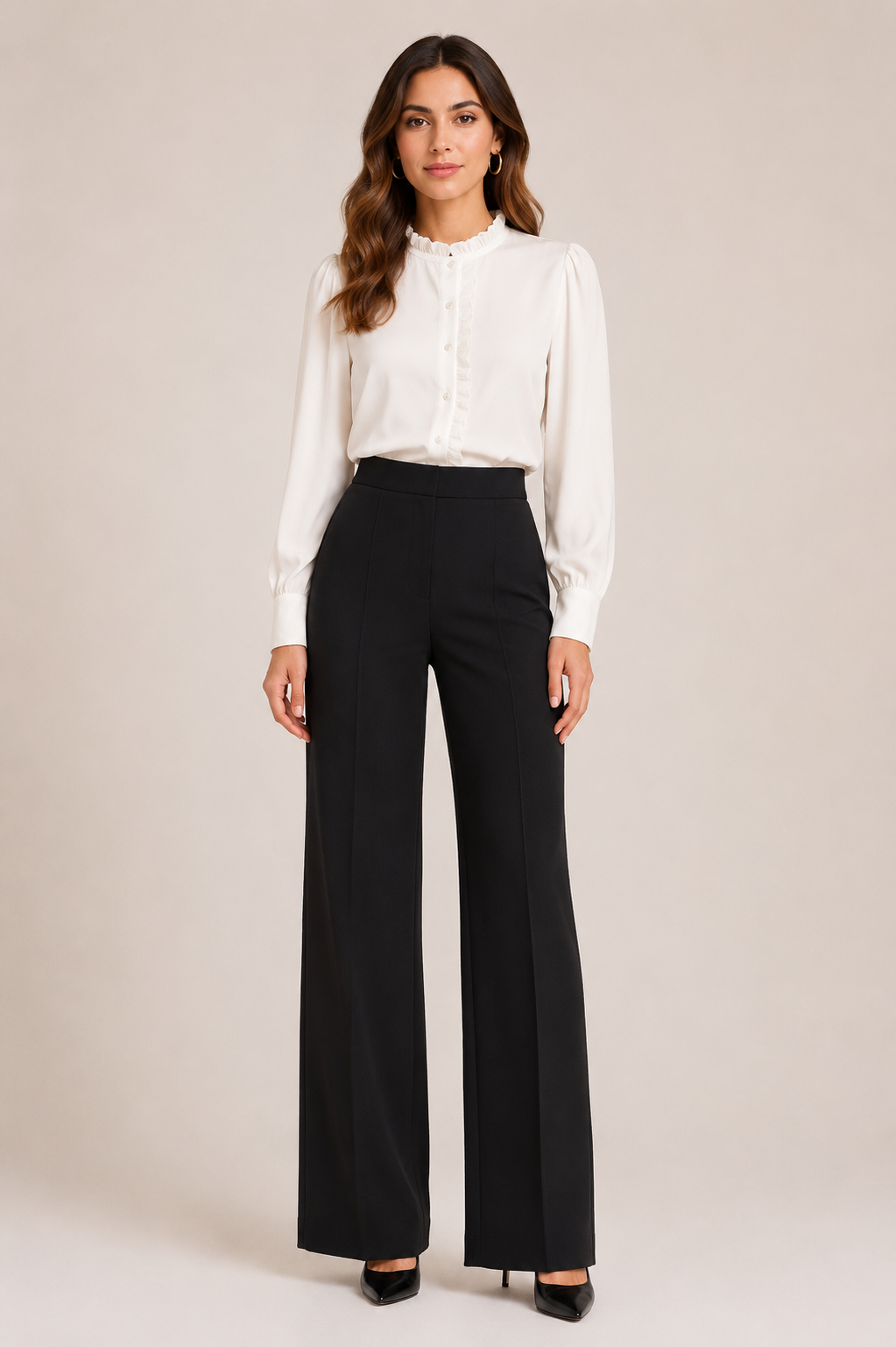Elegant Wide-Leg Tailored Pants