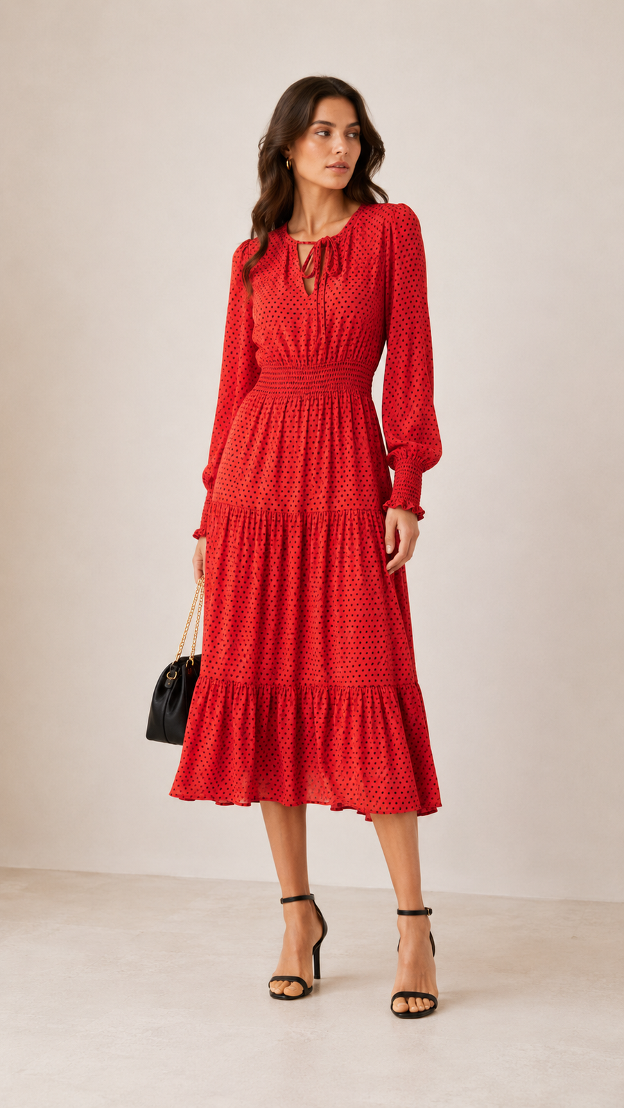 Scarlet Grace Polka Dot Midi Dress