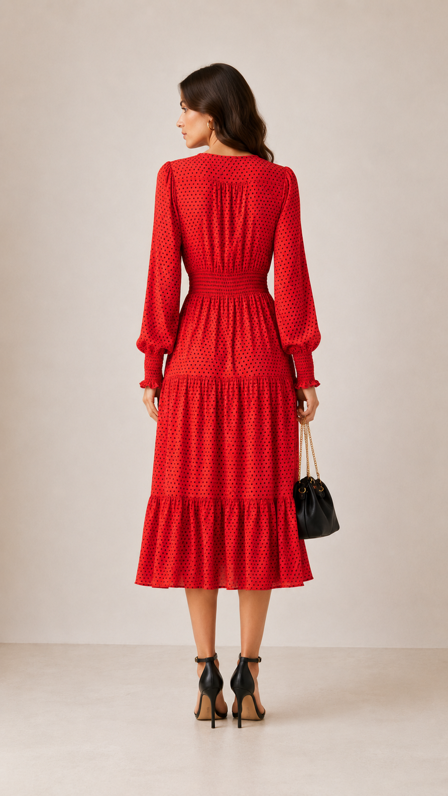 Scarlet Grace Polka Dot Midi Dress