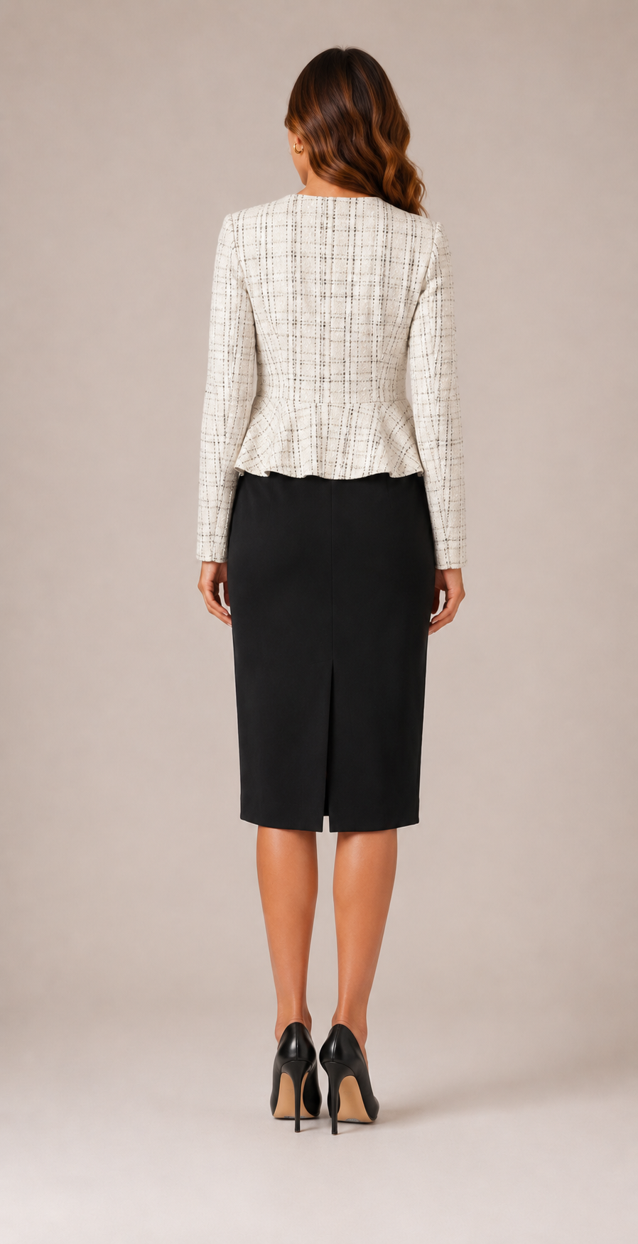 Tweed Peplum Contrast Dress
