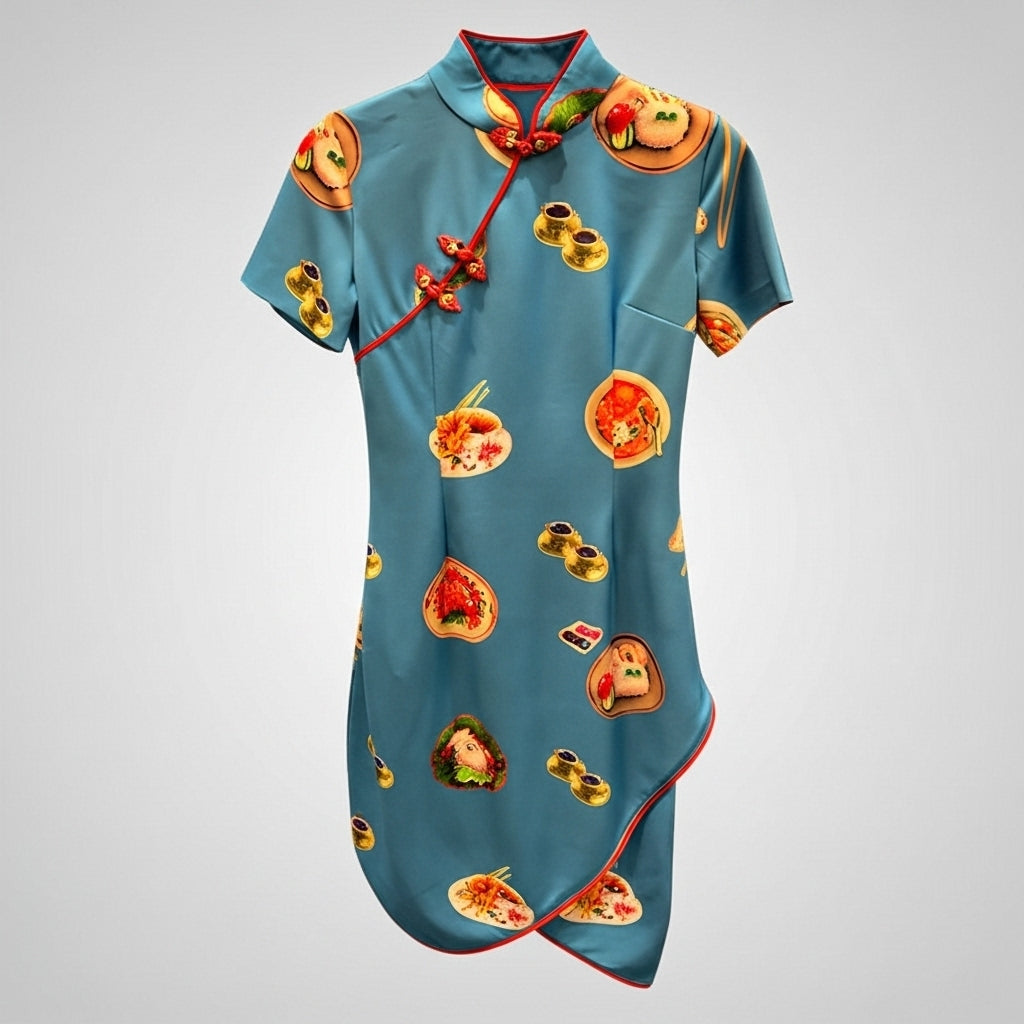 Singapore Food Motif Cheongsam